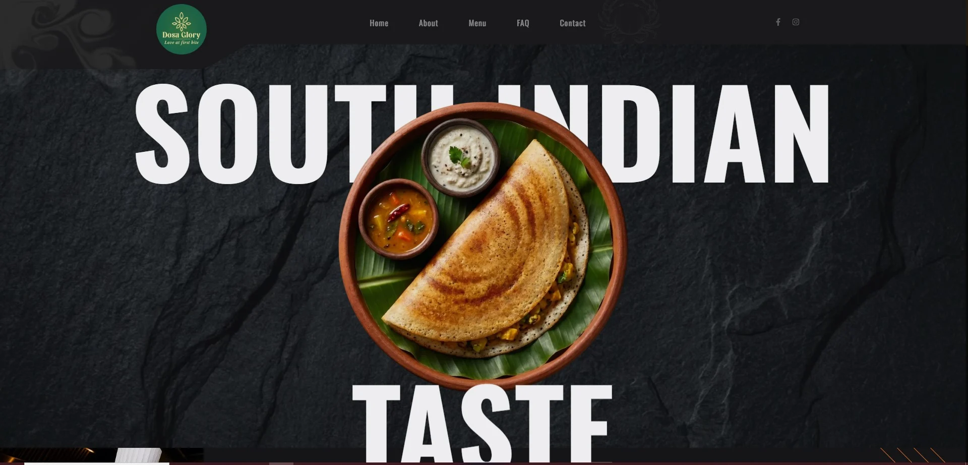 Dosa Glory restaurant website designed by Creative Deep