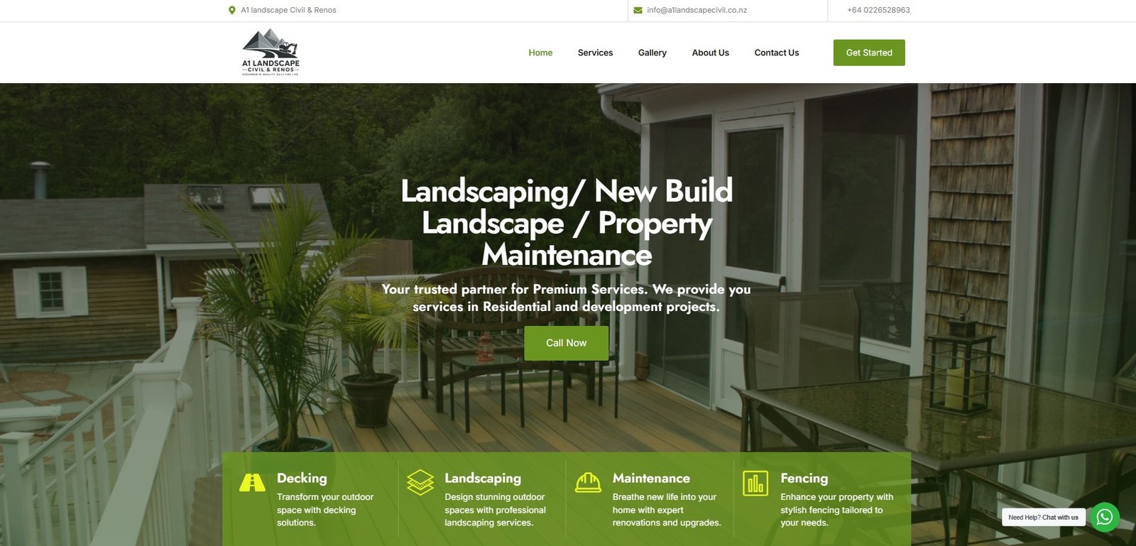 A2 Landscape Civil website designed by Creative Deep